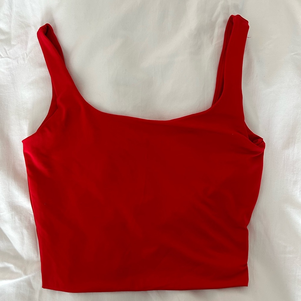 Red cropped tank top size small